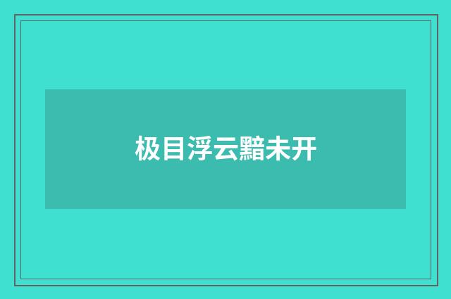 极目浮云黯未开