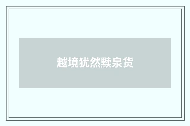 越境犹然黩泉货