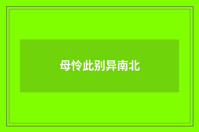 母怜此别异南北