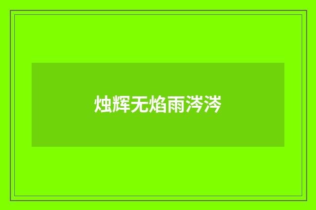 烛辉无焰雨涔涔