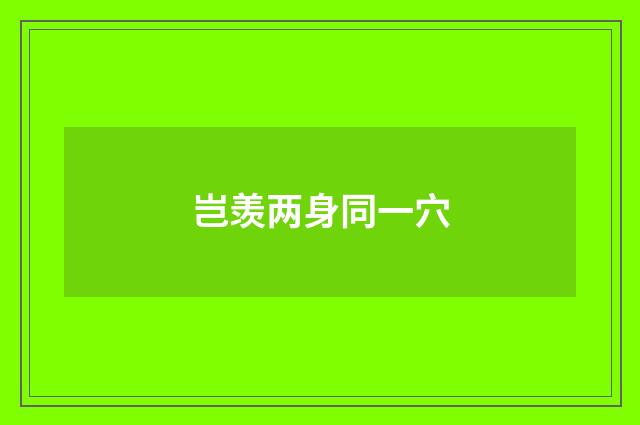 岂羡两身同一穴
