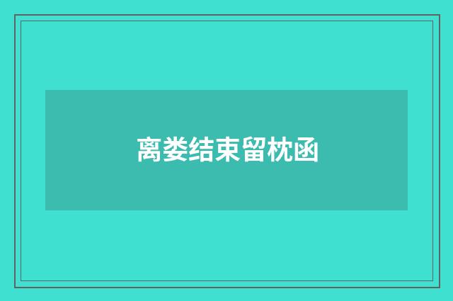 离娄结束留枕函