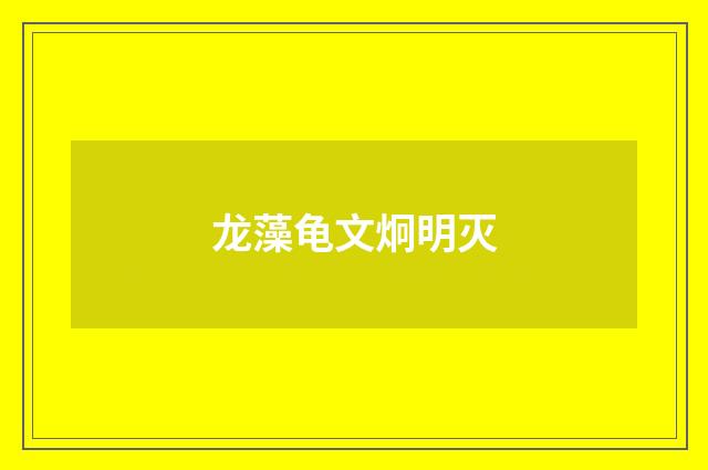 龙藻龟文炯明灭