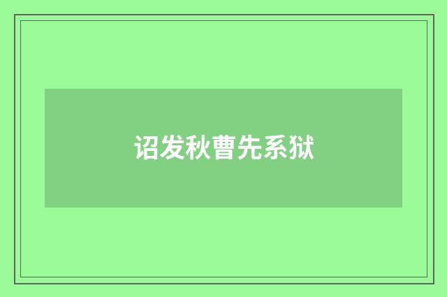 诏发秋曹先系狱