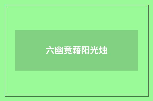 六幽竟藉阳光烛