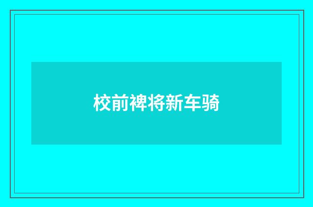 校前裨将新车骑