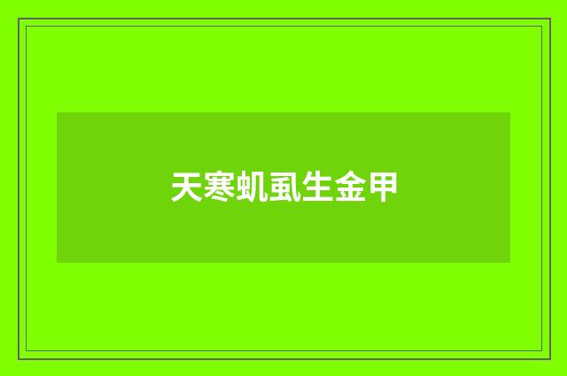 天寒虮虱生金甲