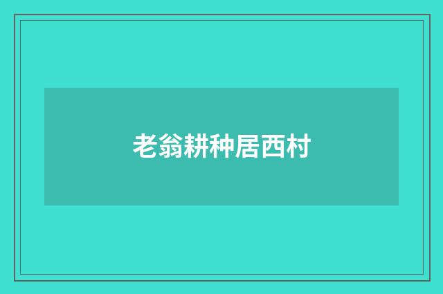 老翁耕种居西村