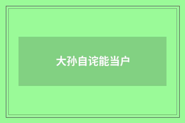 大孙自诧能当户