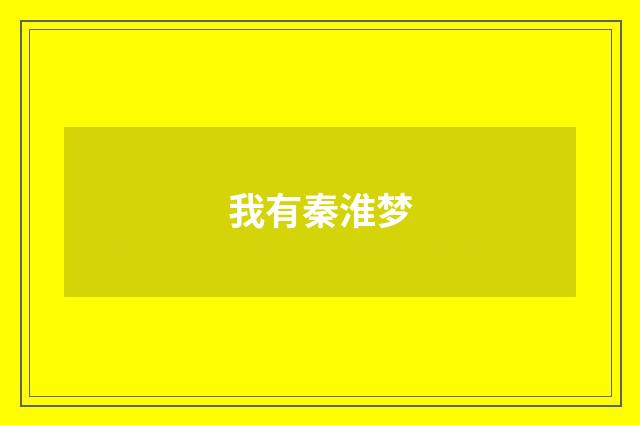 我有秦淮梦