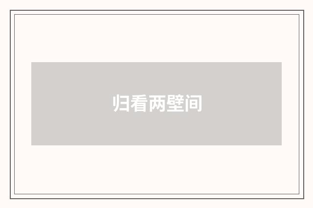 归看两壁间