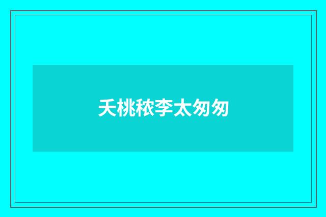 夭桃秾李太匆匆