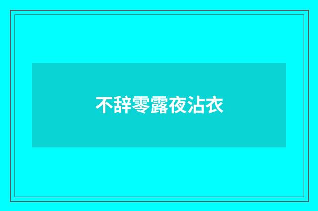 不辞零露夜沾衣