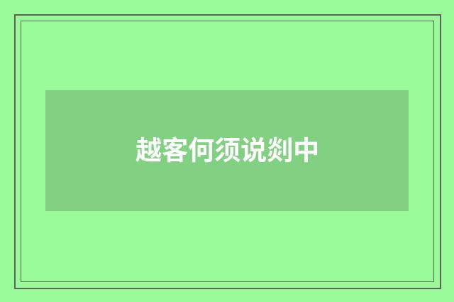 越客何须说剡中