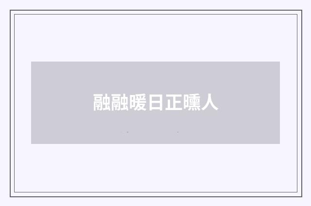 融融暖日正曛人