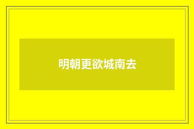 明朝更欲城南去