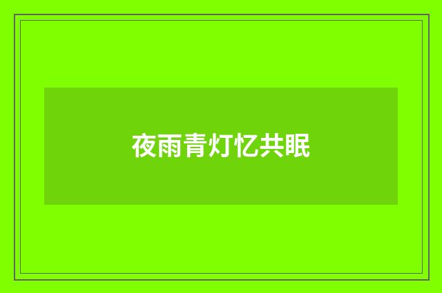 夜雨青灯忆共眠