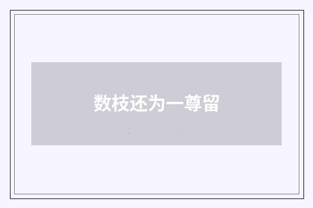 数枝还为一尊留