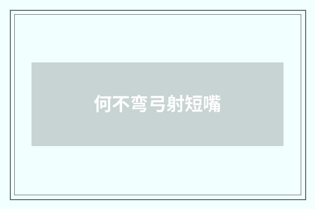 何不弯弓射短嘴