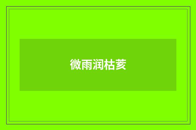微雨润枯荄