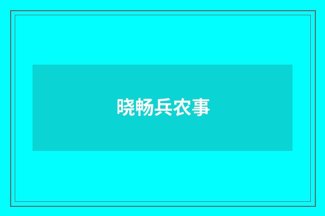 晓畅兵农事