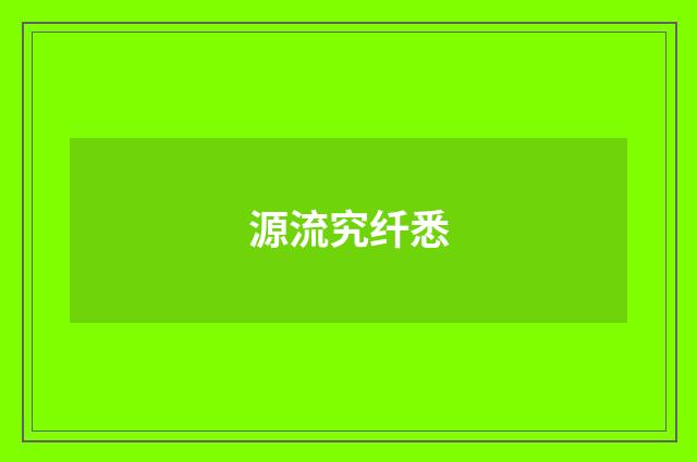 源流究纤悉