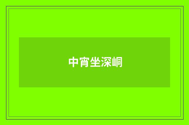 中宵坐深峒