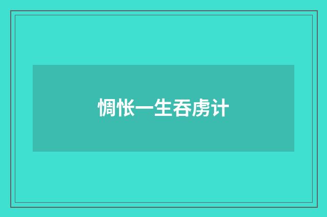 惆怅一生吞虏计