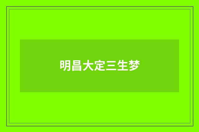 明昌大定三生梦
