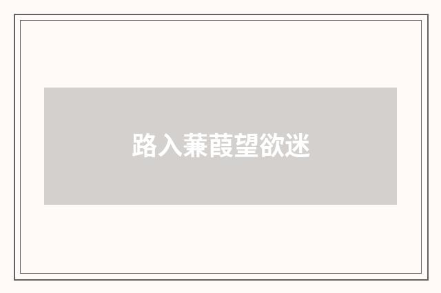路入蒹葭望欲迷