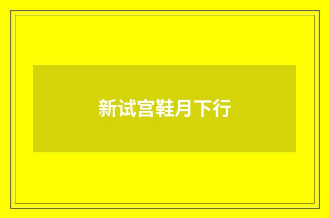 新试宫鞋月下行