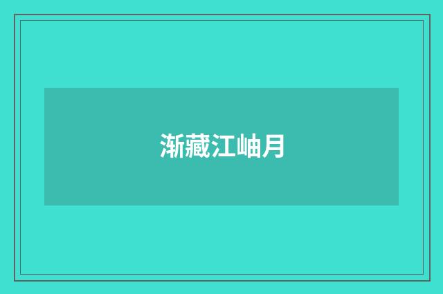 渐藏江岫月