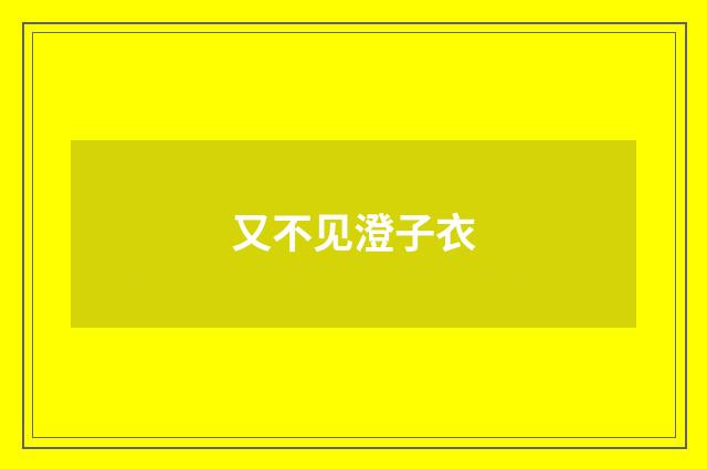 又不见澄子衣