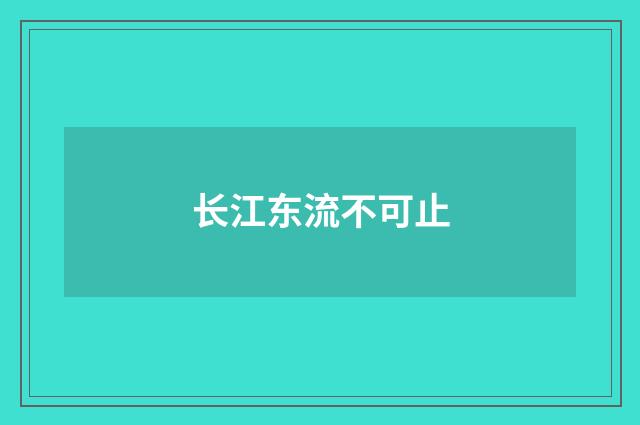 长江东流不可止
