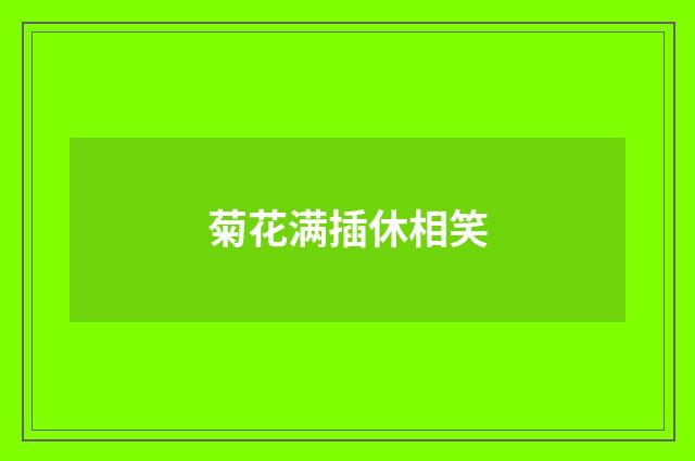 菊花满插休相笑