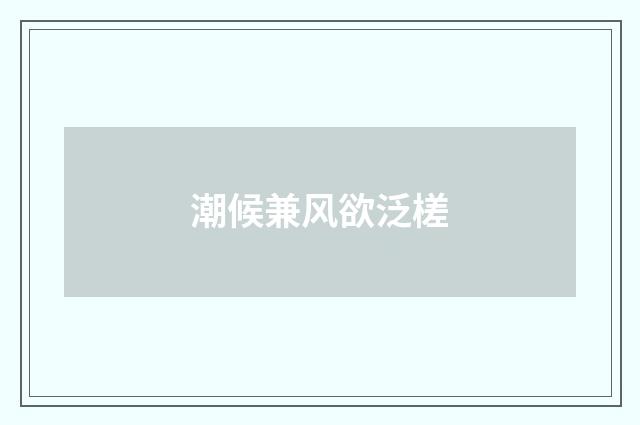 潮候兼风欲泛槎