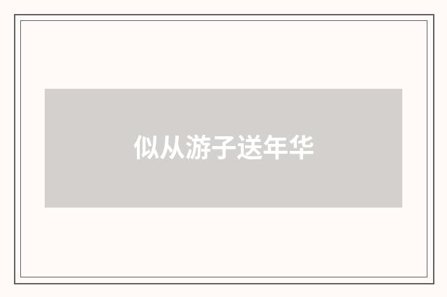 似从游子送年华