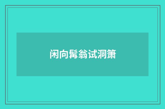 闲向髯翁试洞箫