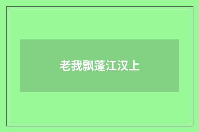 老我飘蓬江汉上