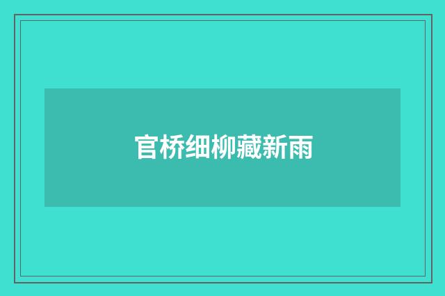 官桥细柳藏新雨