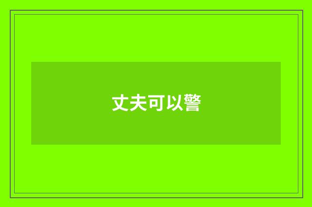 丈夫可以警
