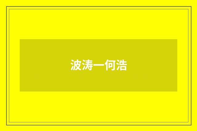 波涛一何浩