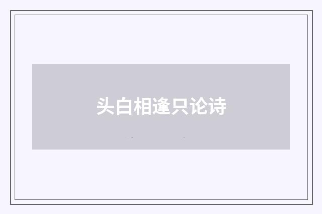 头白相逢只论诗