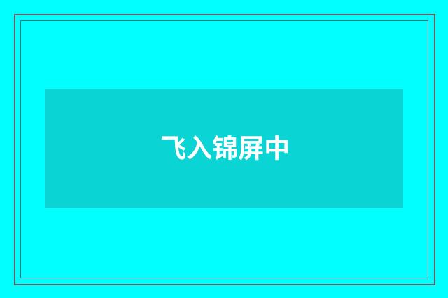 飞入锦屏中