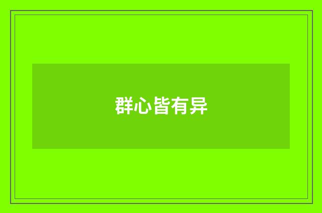 群心皆有异