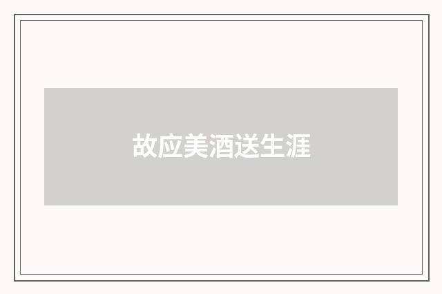 故应美酒送生涯