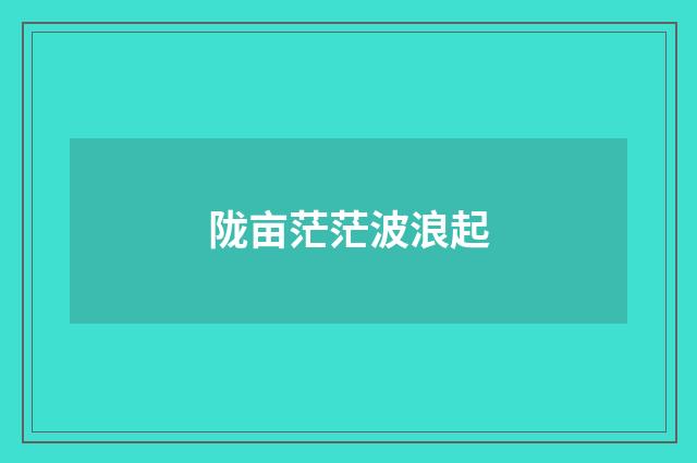 陇亩茫茫波浪起