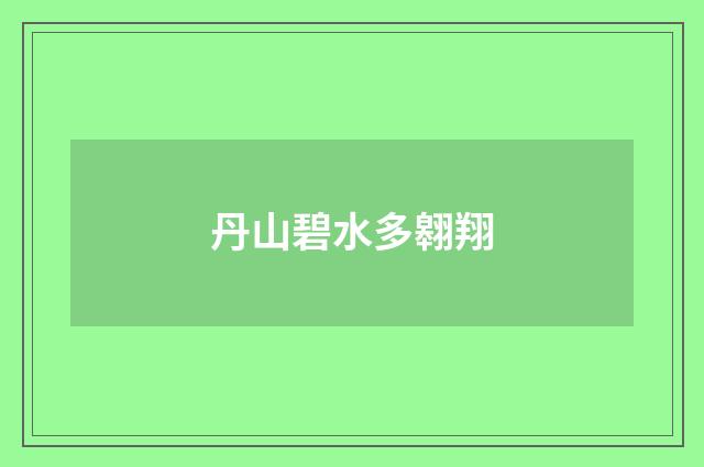 丹山碧水多翱翔