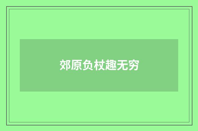 郊原负杖趣无穷
