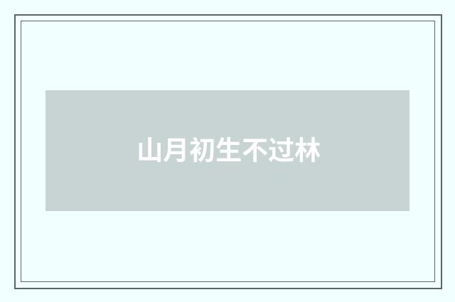 山月初生不过林